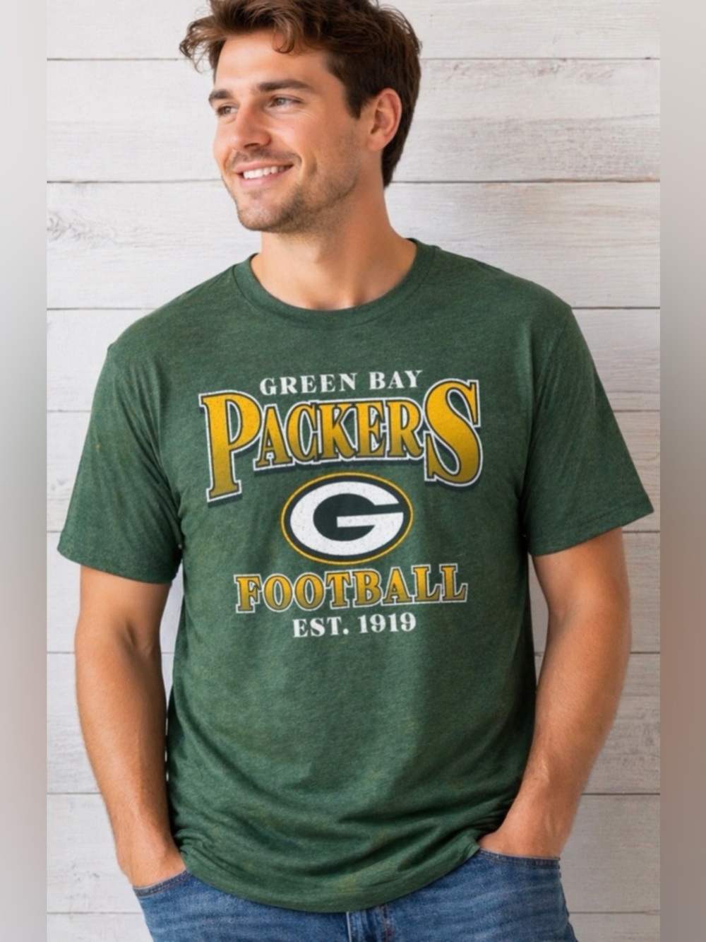 Green Bay Packers NFL Team Apparel Graphic T-Shirt Men’s XL Green Football Tee